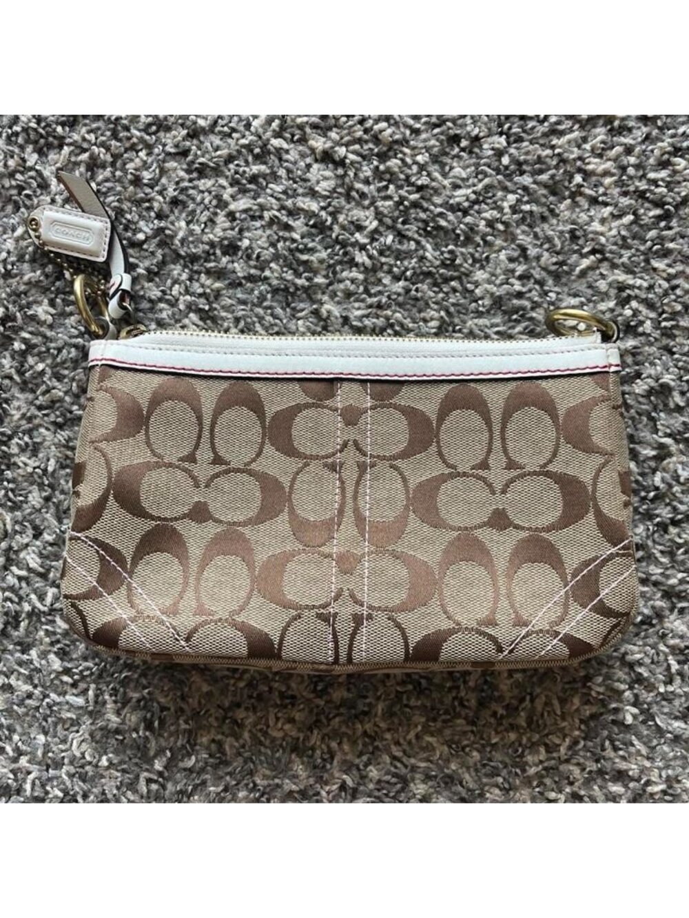 Coach Signature Poppy Applique Wristlet Rare Floral Luxury - Picture 2 of 8